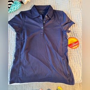 L.L. Bean Women's Navy Button Down Shirt with Sunsmart